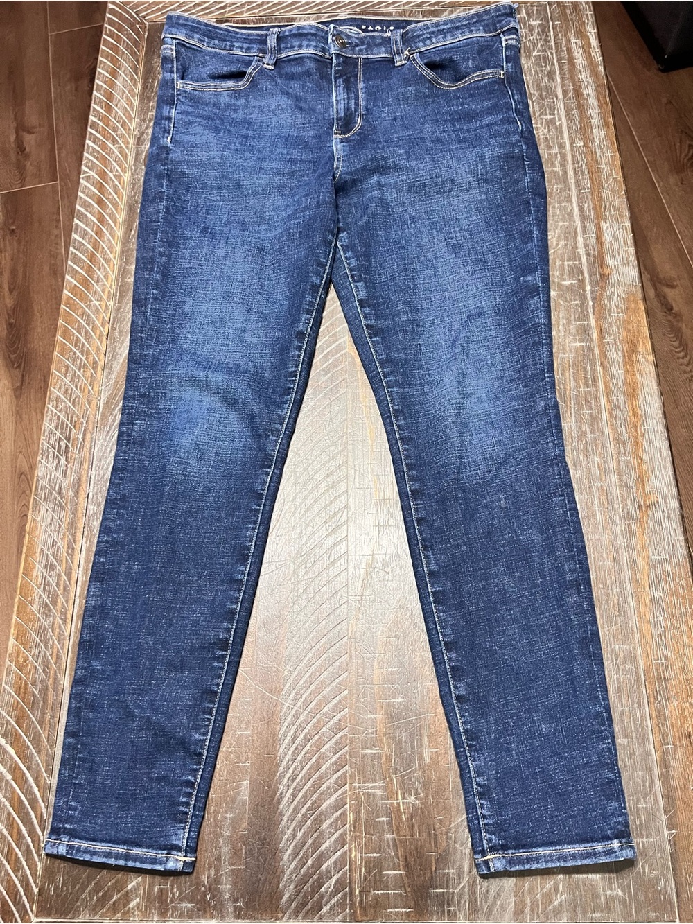 American Eagle Ladies Next Level Stretch Mid-Rise Dark Blue Denim Jeggings Sz 14